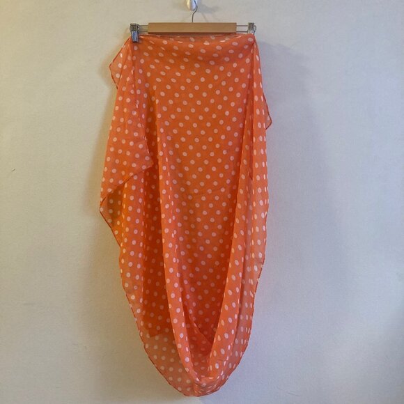 Orange and White Polka Dot Scarf Fairycore - Picture 4 of 7